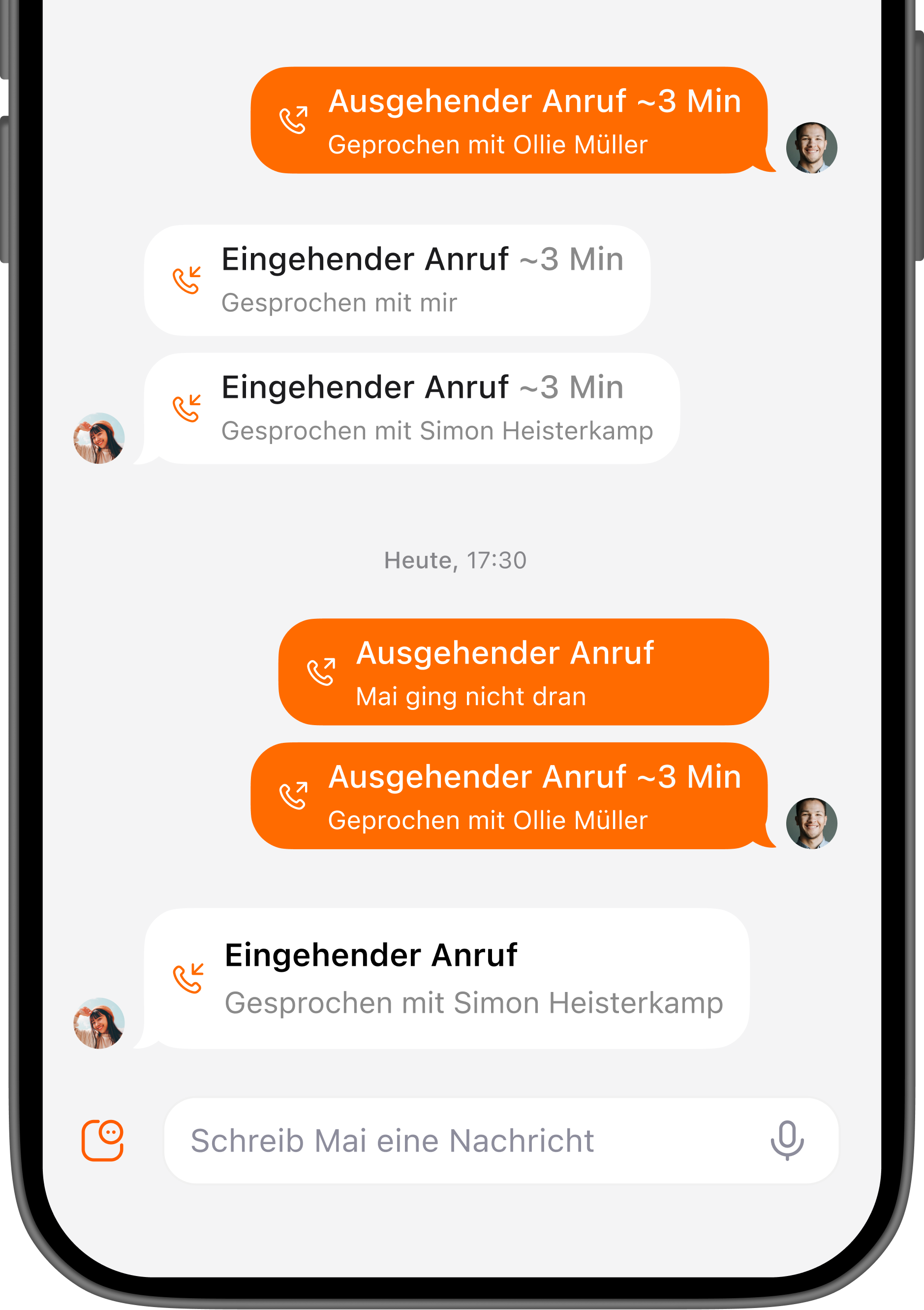 Detail of the contact details