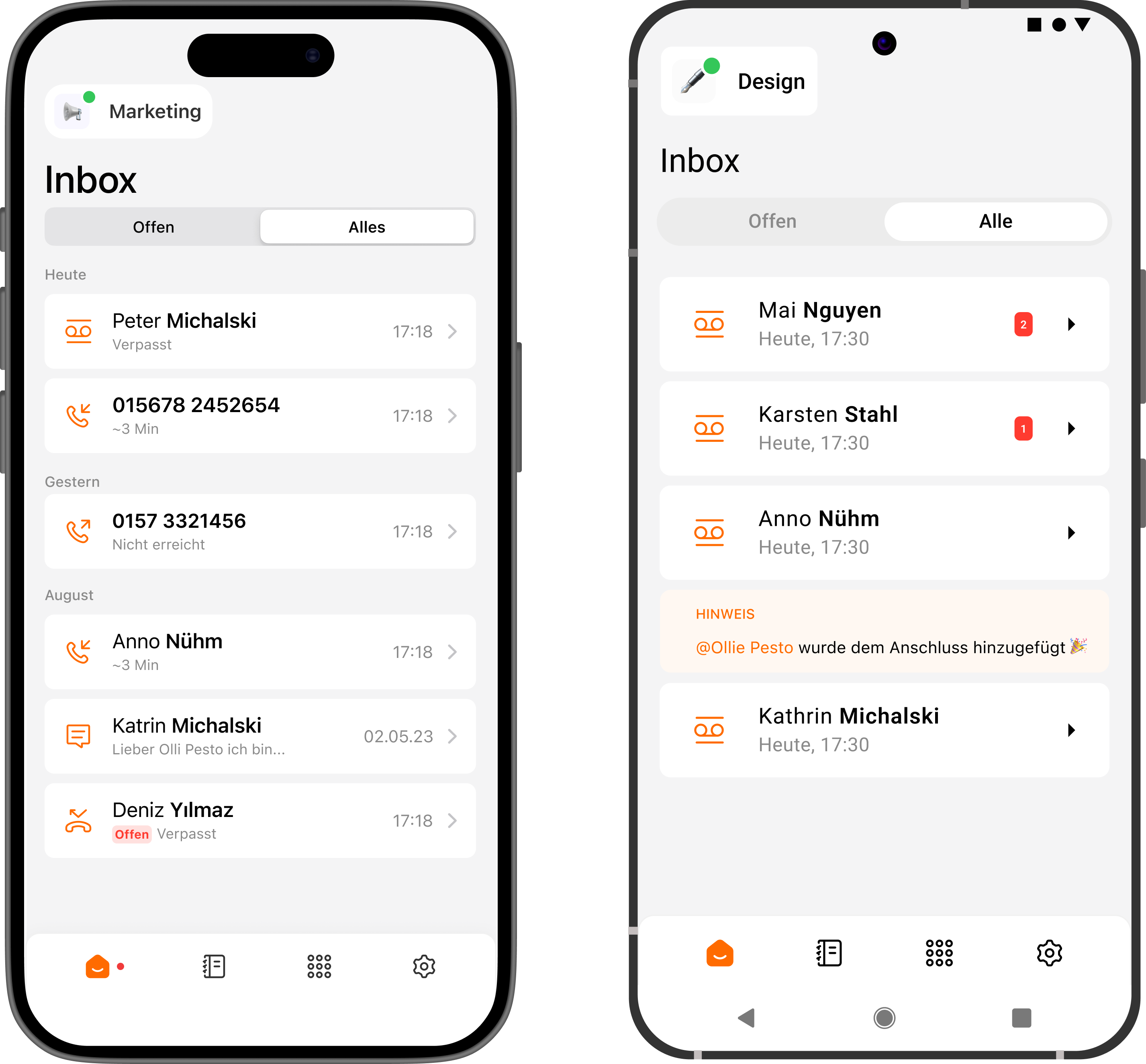 Designed both native for iOS and Android